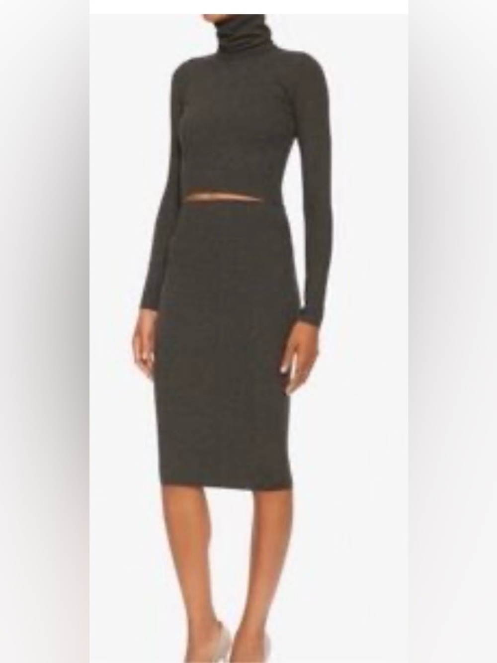 EUC Nadia Tarr gray ribbed scuba skirt sz: S